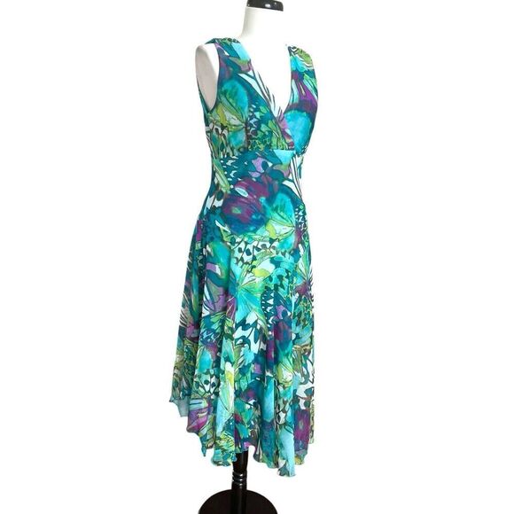 Rabbit Y2K Asymmetrical Midi Dress 6 Multicolor Babydoll Whimsigoth Fairy Vtg - Picture 1 of 12